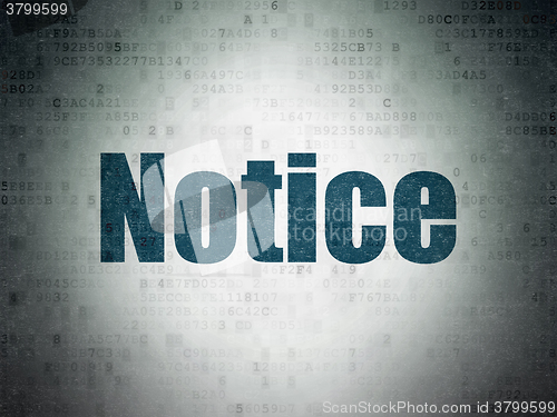 Image of Law concept: Notice on Digital Paper background