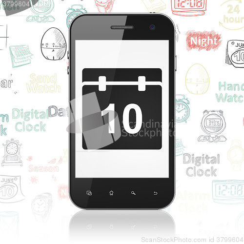 Image of Timeline concept: Smartphone with Calendar on display