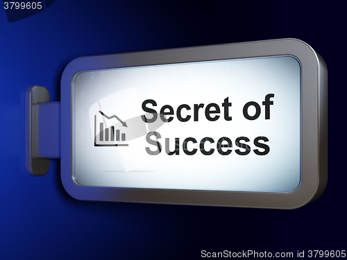 Image of Business concept: Secret of Success and Decline Graph on billboard background