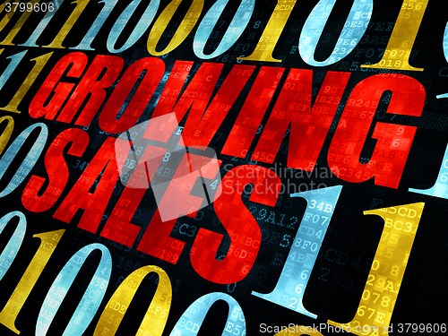 Image of Finance concept: Growing Sales on Digital background