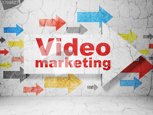 Image of Business concept: arrow with Video Marketing on grunge wall background