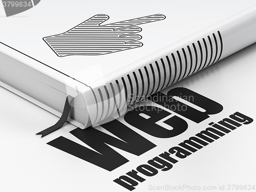 Image of Web development concept: book Mouse Cursor, Web Programming on white background