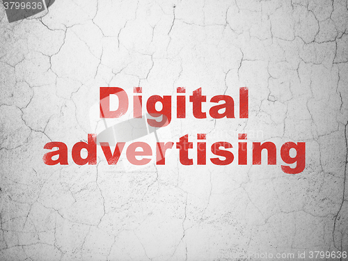 Image of Advertising concept: Digital Advertising on wall background