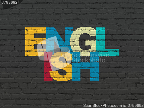 Image of Studying concept: English on wall background