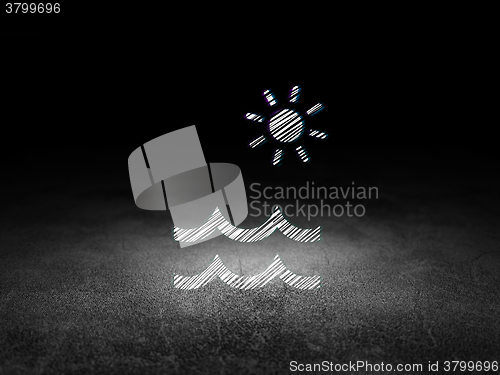 Image of Tourism concept: Beach in grunge dark room