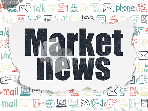 Image of News concept: Market News on Torn Paper background