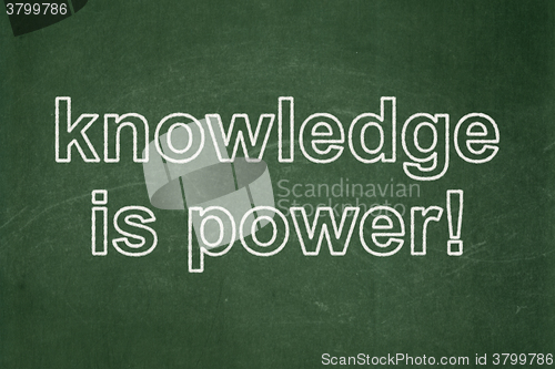 Image of Learning concept: Knowledge Is power! on chalkboard background