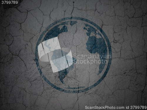 Image of Science concept: Globe on grunge wall background