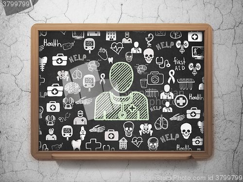Image of Healthcare concept: Doctor on School Board background