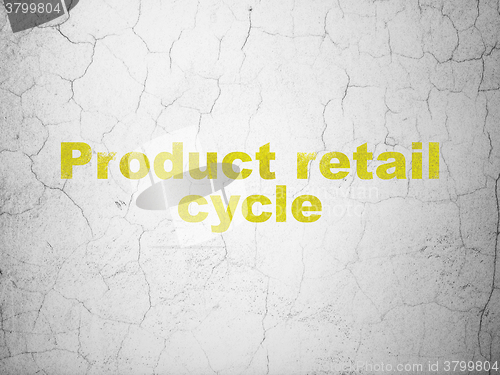 Image of Advertising concept: Product retail Cycle on wall background