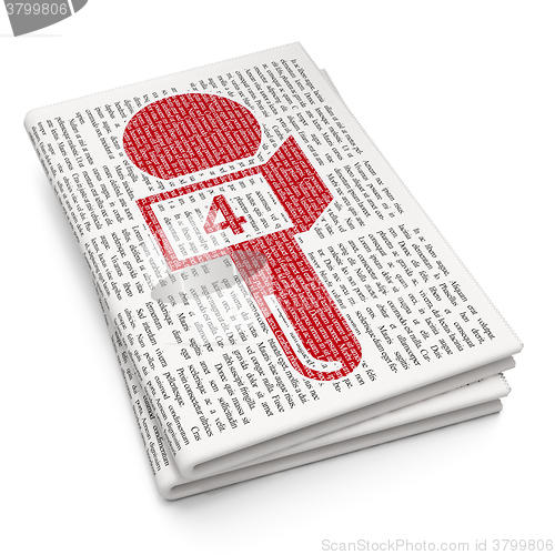 Image of News concept: Microphone on Newspaper background