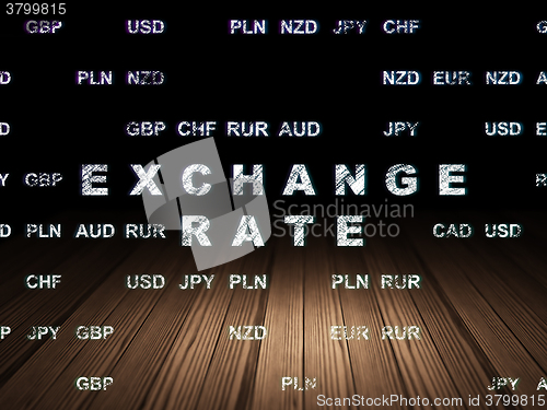 Image of Currency concept: Exchange Rate in grunge dark room