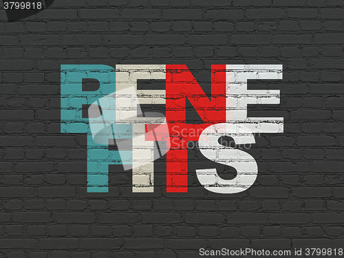 Image of Business concept: Benefits on wall background