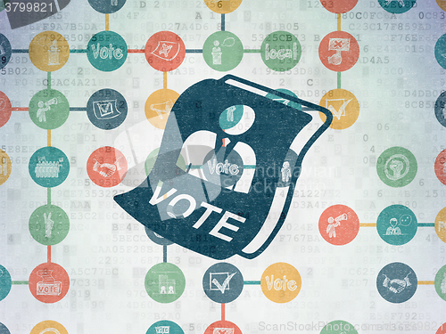 Image of Politics concept: Ballot on Digital Paper background