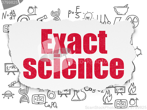 Image of Science concept: Exact Science on Torn Paper background