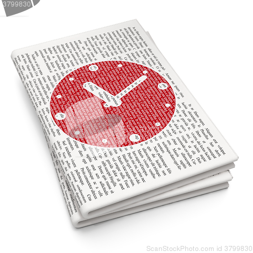 Image of Time concept: Clock on Newspaper background