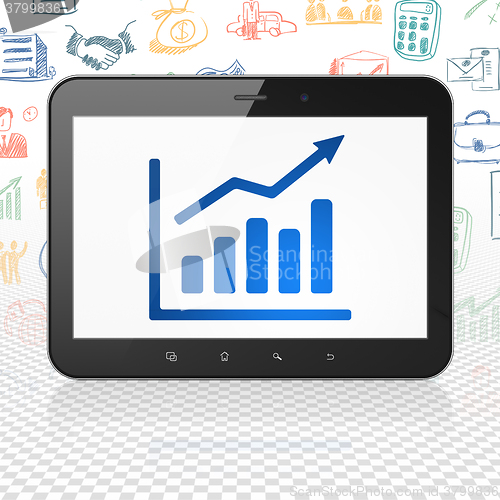 Image of Business concept: Tablet Computer with Growth Graph on display