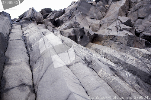 Image of Basalt stones at the cave near Vik, Iceland