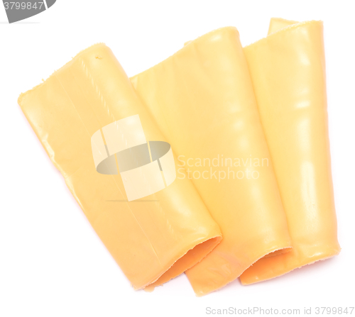 Image of cheese slices on white