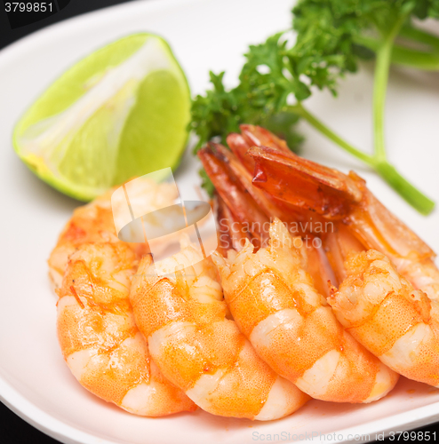 Image of grilled shrimp on plate