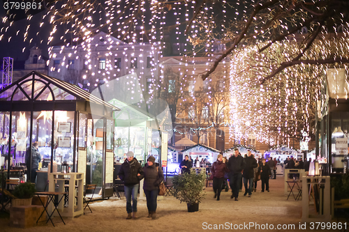 Image of Illuminated trees in King Tomislav Park 