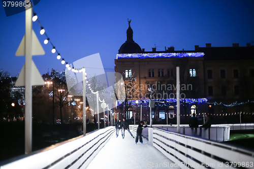 Image of People at skating rink