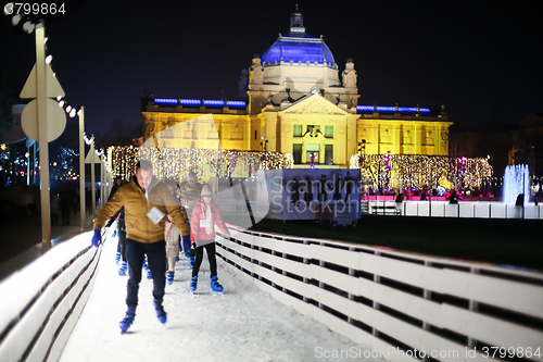 Image of Skater on ice rink in Zagreb