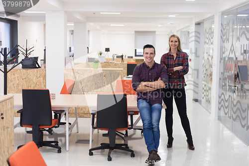 Image of business people group portrait at modern office