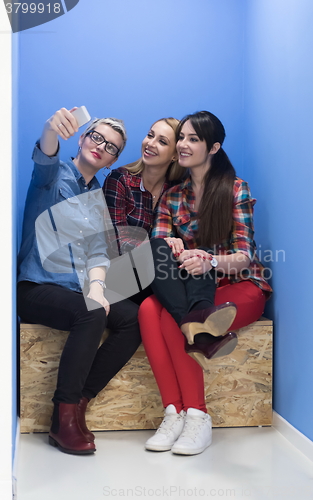 Image of group of business people in creative working  space