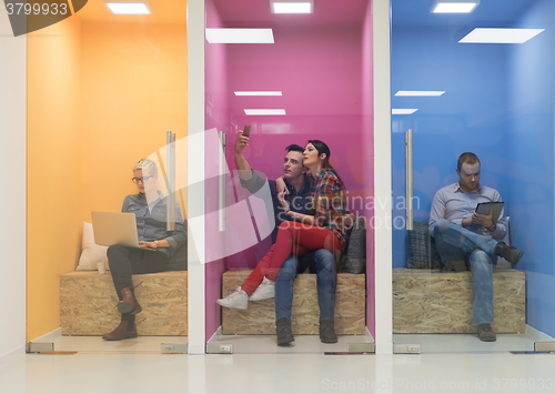 Image of group of business people in creative working  space