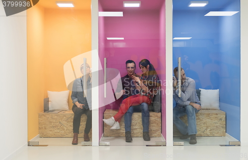 Image of group of business people in creative working  space