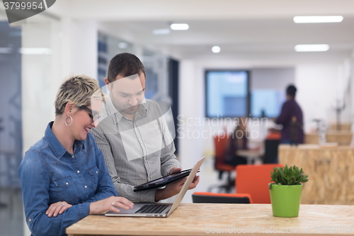 Image of startup business team on meeting at modern office