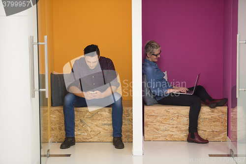 Image of group of business people in creative working  space