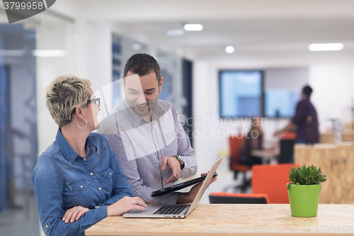 Image of startup business team on meeting at modern office