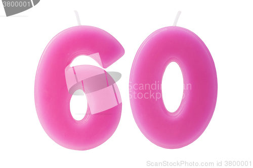 Image of 60th birthday candles isolated 