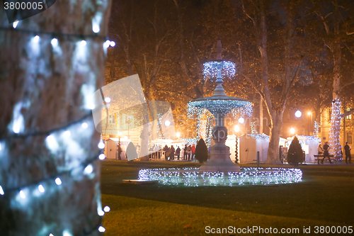 Image of Illuminated fountain in Zrinjevac park