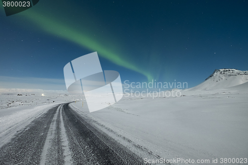 Image of Aurora over road