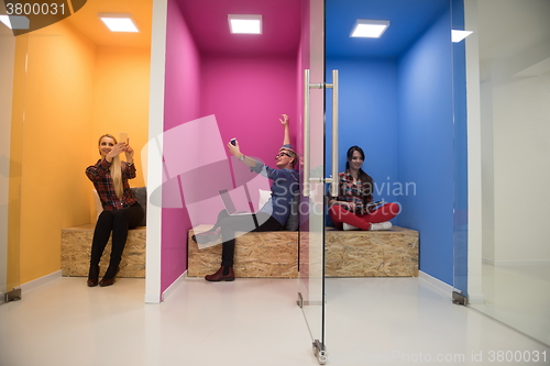 Image of group of business people in creative working  space