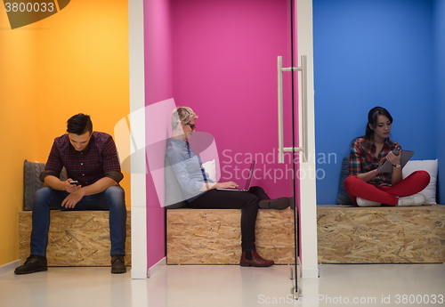 Image of group of business people in creative working  space