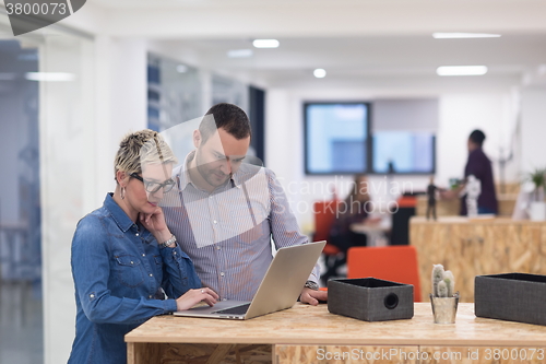 Image of startup business team on meeting at modern office