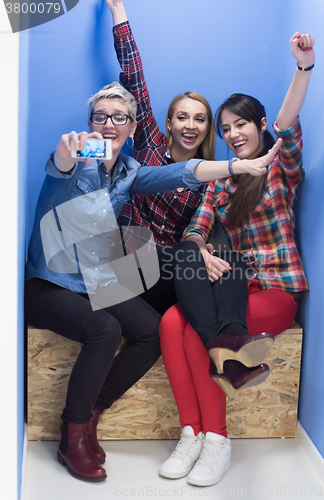 Image of group of business people in creative working  space