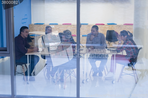 Image of startup business team on meeting at modern office