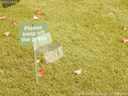 Image of  Keep off the grass sign vintage