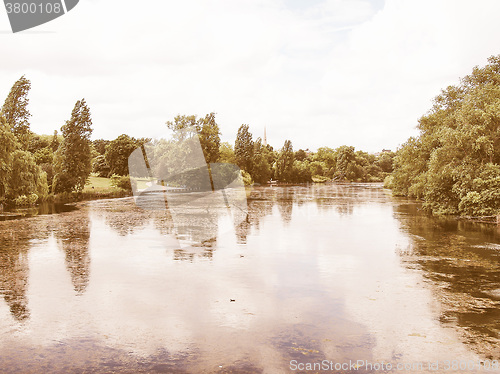 Image of Serpentine lake, London vintage