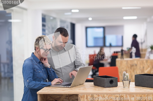 Image of startup business team on meeting at modern office