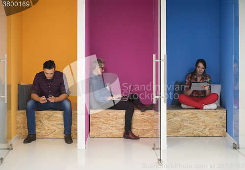 Image of group of business people in creative working  space