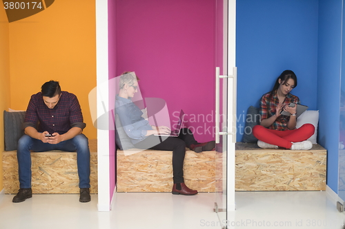 Image of group of business people in creative working  space