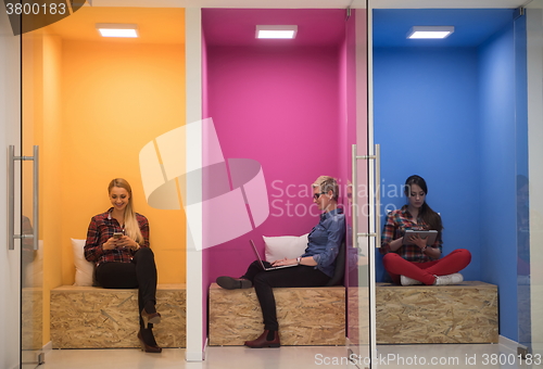 Image of group of business people in creative working  space