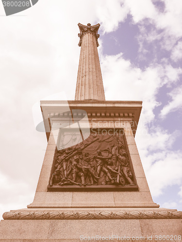 Image of Retro looking Nelson Column in London