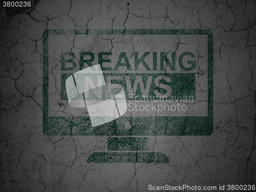 Image of News concept: Breaking News On Screen on grunge wall background